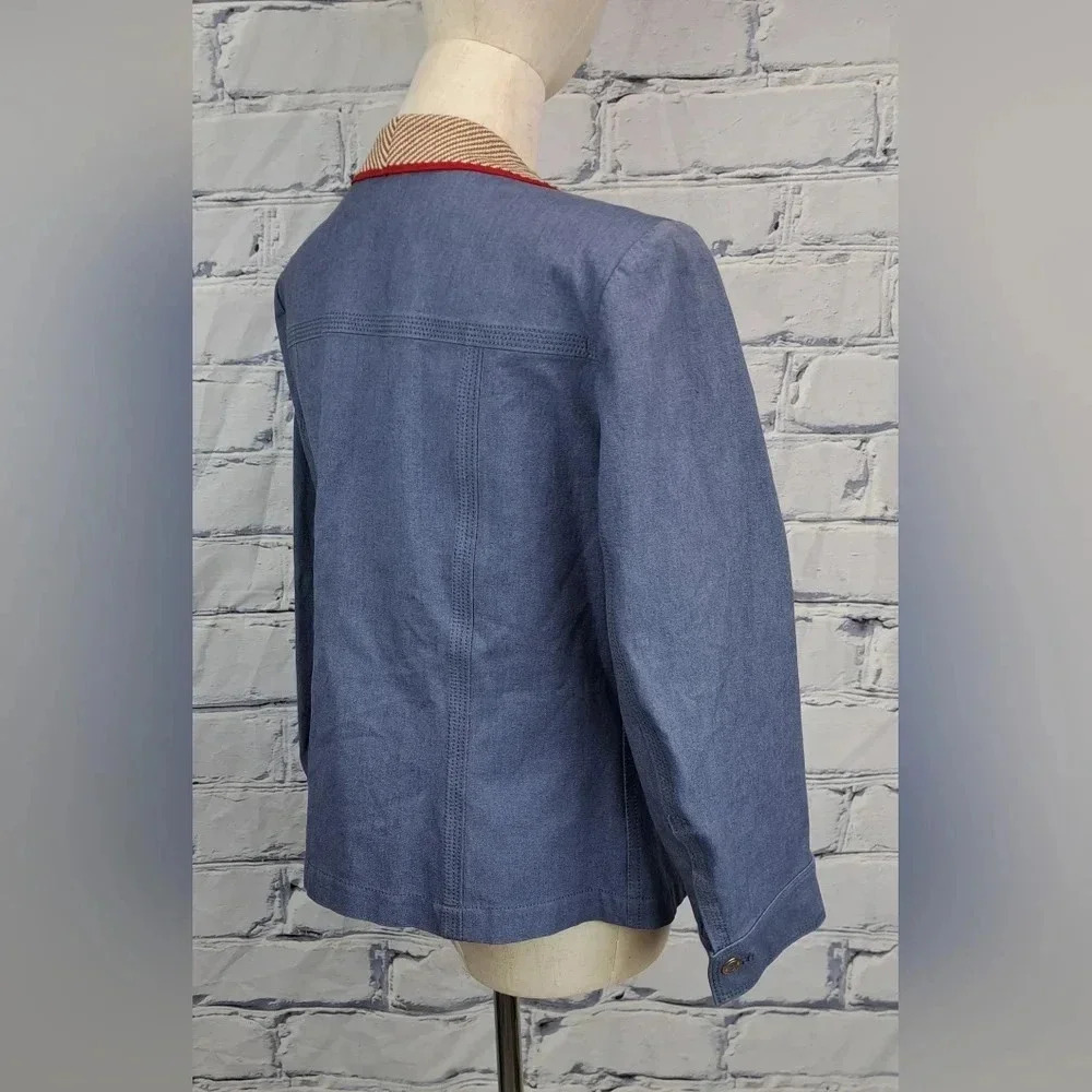 St John Sport Women's Full Zip Denim Jacket Stretch Multicolor Size Medium - Picture 11 of 16